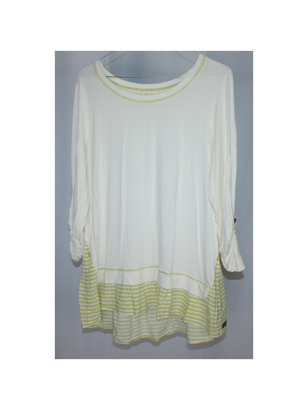 Matilda Jane Cream Tunic Stripe Ruffle Hem Women’s XL